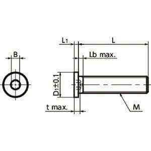Technical drawing of SSHS-M4-16-SD NBK Length Socket Head Cap Screws - Extreme Low & Small Head.Pack of 10 - Made in Japan.