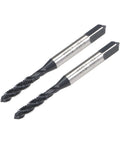 M4 x 0.7 Spiral Flute Thread Tap, Metric Machine Threading Tap HSS Nitriding Coated, Round Shank with Square End, H2 Tolerance, 2pcs