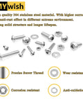 M4 Button Head Hex Socket Cap Screws And Nuts Kit In 304 Stainless Steel with Washers shown with precision screw thread detail