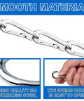 20 Pcs 304 Stainless Steel Spring Clasp Carabiners M4 Heavy Duty Hooks 1.57 Inch for Pet Tags and Outdoor Gear with chain detail.