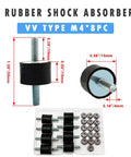 Eight Pack M4 Vibration Isolation Mounts With Studs For Cars Anti Vibration Shock Absorbers Includes Sixteen Lock Nuts M4x10Mm Threads And 15x15Mm Rubber Isolators