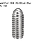 Ball Point Set Screws M4 x 10mm 304 Stainless Steel, close-up view showing hex socket design and threaded body, 20 pieces included