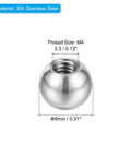 M4x8mm Ball Nuts Knob 8 Pack Female Thread 304 Stainless Steel Round Blind Hole Screw Cap Covers For Lighting Machinery DIY Decoration Silver