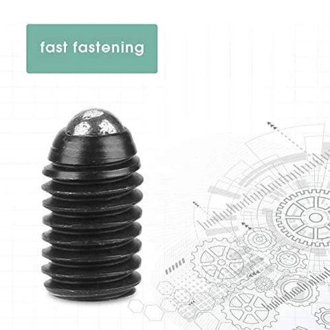 10 pack M5 x 20mm ball plunger screws with hex head, carbon steel spring loaded plungers for positioning, indexing and locking applications