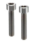 Two SNSJ-M5-25 NBK Socket Head Cap Screws - SUS310S- Made in Japan, showing screw thread and head design for stable alignment in automation systems.