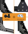300 Pcs M5 T Nut and Screw Kit for 2020 Aluminum Extrusion Hardware including M5 x 8mm screws and sliding nut in frame assembly.