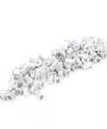 Image of 100 Pcs Aluminum Flat Head Vertical Pull Rivet Nuts Set M5 Auto Aviation Industrial Hardware WJ-30045M5 spread on white surface