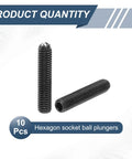 10 Pieces M5 By 25mm Screw Thread Ball Plungers With Hex Socket For Lubrication And Pneumatic Tools High Carbon Steel Construction