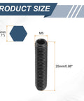 10 Pieces M5 By 25mm Screw Thread Ball Plungers With Hex Socket For Lubrication And Pneumatic Tools, size dimensions shown