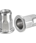 Heavy Duty M5 Half Hex Rivet Nuts With Flat Head For Metal And Plastic 60Pcs Set In 304 Stainless Steel Threaded Insert Nuts For M5 Size By Uxcell Right Now