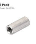M5 Hex Standoff Spacer Nuts 20mm Length, 8mm Hex Width, Stainless Steel, 6 Pack, Female Thread Coupling Screws shown