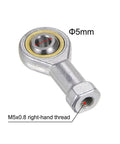 4 Pcs SI5TK PHSA5 M5 Female Rod End Bearing With M5x0.8 Right Hand Thread Self Lubricating Joint Jam Nut Included, close-up view