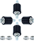 4 Pieces M5 Rubber Mounts Shock Absorber Vibration Isolator Mount for Air Compressors, Garage Motors and Diesel Engines