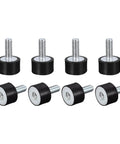 Beefy Rubber Mounts Set Eight Pcs M5 Male And Female Vibration Isolators Shock Absorbers For Garage Motors Air Compressors Cars Boats 15x10mm D15xH10mm Zinc Plated Metal visible.