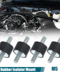 Durable M5 rubber anti vibration isolators dampen engine shocks and reduce noise, shown in engine setup with 15x10mm footprint.