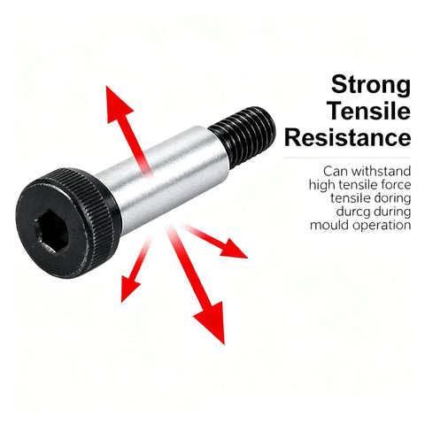Six Pack M5 Shoulder Screw Bolts Set With 6mm Shoulder And 25mm Total Length 12.9 Grade Alloy Steel Allen Hex Socket Head