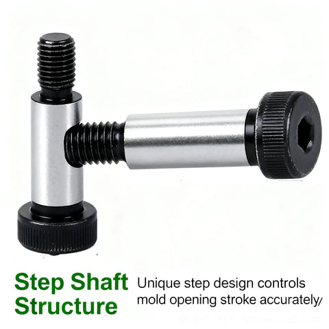 Six Pack M5 Shoulder Screw Bolts Set with 6mm shoulder, showing hex socket head and alloy steel material, for machinery repair