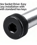 Close-up of M5 shoulder screw bolt hex socket head, ideal for machinery repair, part of Six Pack M5 Shoulder Screw Bolts Set With 6mm Shoulder And 25mm Total Length 12.9 Grade Alloy Steel Allen Hex Socket Head Heavy Duty Machinery Repair And DIY Hardware Kit For Builders Mechanics CNC And Workshop Projects By FJYXCHENXM.