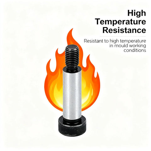 Six Pack M5 Shoulder Screw Bolts Set With 6mm Shoulder And 25mm Total Length featuring high temperature resistance in alloy steel.