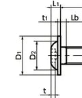 Technical drawing of SFB-M5-20-EL NBK Electroless Nickel plating Socket Button Head Cap Screws with flange dimensions