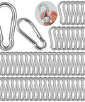 120 Pcs M5 Spring Snap Hook Carabiner Set, 2 Inch Small Carabiner Clip, Heavy Duty Galvanized Steel Spring Clip 3 Sixteenth Inch, arranged