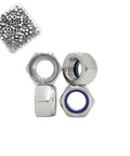 M5x0.8 Nylon Insert Hex Lock Nuts, 100 Pack, 304 Stainless Steel DIN985 Self Locking Nuts for industrial construction