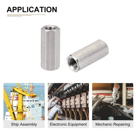 M5 Hex Standoff Spacer Nuts 20mm Length, 8mm Hex Width, Stainless Steel, 6 Pack, Female Thread Coupling Screws for Electronics