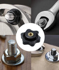 10Pcs M5 Star Knobs With Knurled Black Plastic Handle Female Threaded Screw-On Knobs for Machinery Equipment, 24mm Head Diameter