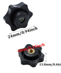 10Pcs M5 Star Knobs With Knurled Black Plastic Handle Female Threaded Screw-On Knobs For Machinery Equipment Thru Hole Star Knobs With 24mm Head Diameter And 12mm Total Height Secure Fit And Easy Grip.