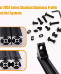 260Pcs M5 T Nuts And Screws Kit For MLok And Rail Mounts Compatible With 2020 Aluminum Profiles, parts displayed with tools and profiles