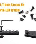 260Pcs M5 T Nuts And Screws Kit For MLok And Rail Mounts Compatible With 2020 Aluminum Profiles, tools and components shown