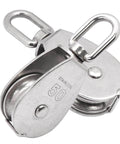 M50 Single Pulley Snatch Block Lifting Crane Heavy Duty Swivel Hook 304 Stainless Steel, 3/8" Rope x 2" Sheave, 800 lbs Load (M50-2PCS)