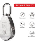 M50 Single Pulley Snatch Block Lifting Crane Heavy Duty Swivel Hook 304 Stainless Steel, 3/8" Rope x 2" Sheave, 800 lbs Load reliable quality