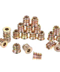 20 Pack M5x10mm Threaded Wood Inserts With Hex Drive Carbon Steel Furniture Nuts for Built To Last Joints in cabinets and desks.