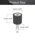 Eight-piece rubber shock absorbers isolate vibration for motors, generators, pumps and vehicles, with 15x15mm mounts and 5x12mm male threads for durable anti vibration buffering and quieter operation.