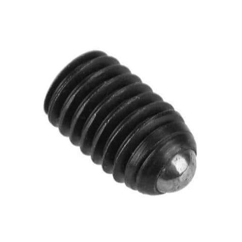 Close-up of 10 pack M5 x 20mm ball plunger screws with hex head made from carbon steel for positioning, indexing, and locking applications.