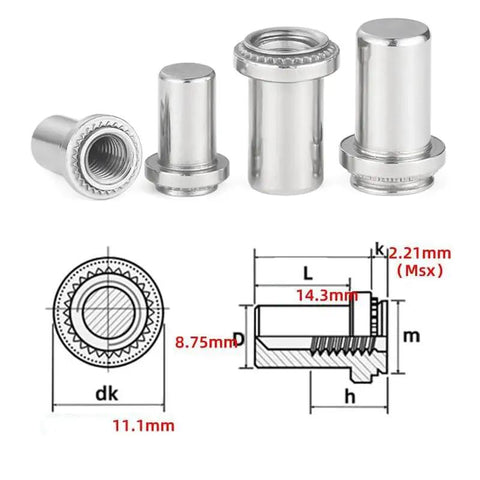 20 Pieces M6-2 Stainless Steel Rivet Nuts Waterproof Sealing Rivet Nuts Set For DIY Projects Outdoor Indoor Use Rustproof 304 Stainless Steel Fasteners With Easy Install