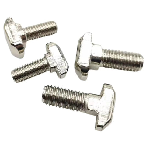 M6 30mm Hammer Head T Slot Bolts For 3030 Aluminum Extrusion 8mm T Slot Drop In Sliding T Bolt Screw Stud Nickel Plated Carbon Steel