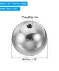 M6x35mm Ball Nuts Knob 304 Stainless Steel Round Blind Hole Screw Cap Cover for Lighting Machinery DIY