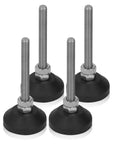 Adjustable M6 Furniture Leveling Feet Set Of 4 With Swivel Table Glides Heavy Duty Levelers For Cabinets Tables And Chairs Rubber Feet