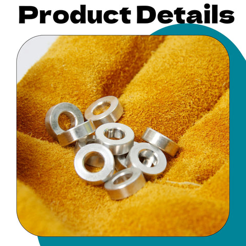 M6 Aluminum Spacers Set, 10 Pieces, Silver Round Screw Standoffs on Fabric, 6.2mm ID x 12mm OD x 4mm Thick