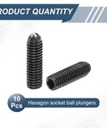 10 Pieces M6 Thread Ball Plungers With Hex Socket 20mm Length High Carbon Steel Spring Plungers