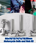 72 Pack Battery Terminal Bolts And Nuts M6 Sizes 10 12 14 16 18 20mm 304 Stainless Steel Square Nuts For Motorcycle