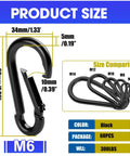 60 Pack 2.36 Inch Spring Snap Hooks Carabiners Heavy Duty Zinc Plated Steel Clips, size comparison and dimensions.