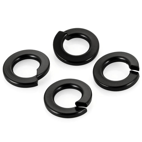 M6 Black Spring Lock Washer 304 Stainless Steel With Black Coating 50 Pcs shown in a set of four
