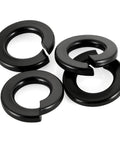 Close-up of M6 Black Spring Lock Washer 304 Stainless Steel With Black Coating, set of 50