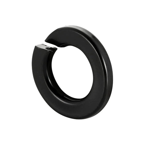 M6 Black Spring Lock Washer 304 Stainless Steel With Black Coating shown in side view