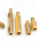 M6 Brass Standoff Screws Kit 40 Pcs Single End Female Threaded Hex Spacers PCB, various sizes shown on white background