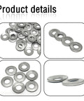 Assorted M6 Conical Knurled 304 Stainless Spring Washer 14mm OD 1mm Thick Pack of 50