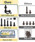Comparison of M6 Flange Bolts Kit 240 Pack Full Thread Alloy Steel Black Oxide With Serrated Nuts And Washers versus other kits